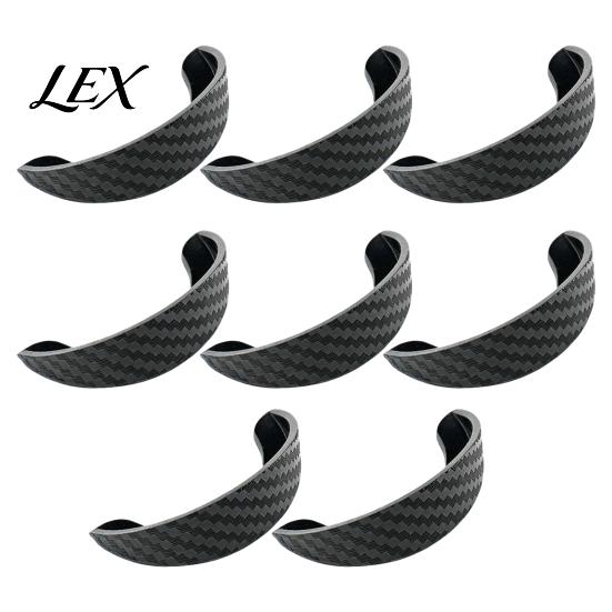 Car Backup Camera Cover Waterproof Rearview Rain Shield, Flexible PVC Lens Protector Black Carbon Fiber Guard with Adhesive Mount, Curved for Parking