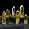 Beautiful Natural Crystal Unique Hexagonal Wand Column Yellow Gem  Energy Stone Pyramid