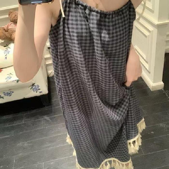 [With Chest Pad] Pure Desire Girl Nightdress with Chest Pad, Summer Women's Pajamas, New Models Can Be Worn Outside, Sleeveless Loungewear