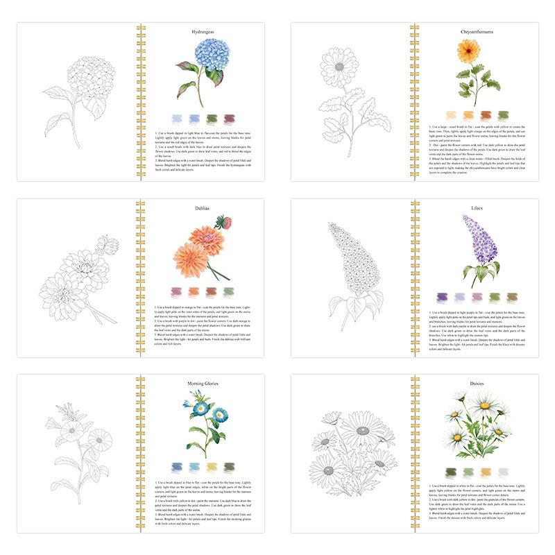 Spiral Bound Watercolor Workbook Special Coloring Practice Book For Art Painting