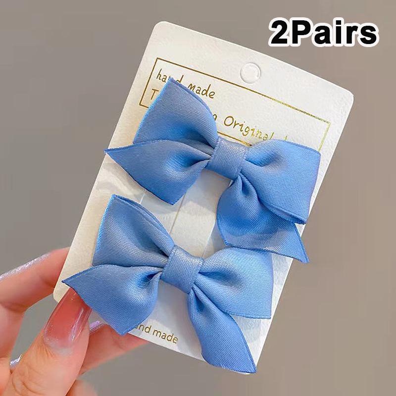 2Pairs Lovely Bow Headgear Sweet Little Girl Hair Accessories Summer Girls Net Red Baby Hairpins Children Hair Clips Gifts