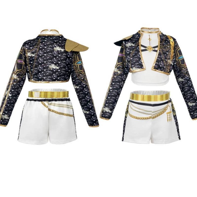 Kpop Demon Hunters Rumi Childrens Sequin Stage Costume With Short Pants For Dance Performances