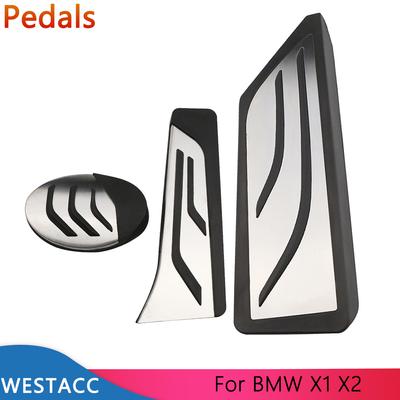 Couvercle de pédale de repos de frein à gaz d'accélérateur de pédales de voiture en acier inoxydable pour BMW X1 F48 X2 F39 série 1 2 F40 F45 F46
