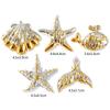 1pc 304 Stainless Steel Ocean Jewelry Starfish Shell Charms 18K Gold Plated&Silver Plated Two Tone Pendant DIY Necklace Making