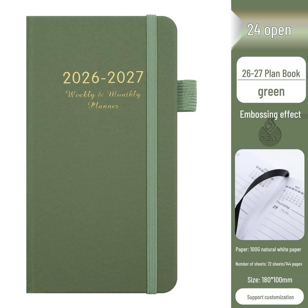 26-27 Mid-Year Weekly Pocket Planner - Compact English Schedule Notebook, 24K Pages.