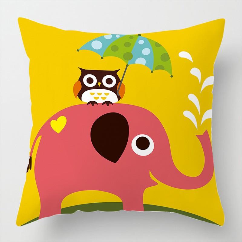 Cartoon Gift Pillow Sofa Bay Window Linen Cushion Cover