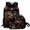 Set Zaino a Tre Pezzi Animale Scimmia per Ragazzi e Ragazze Migliori Regali Zaino Scolastico Cartone Animato Piatto 2D per Bambini