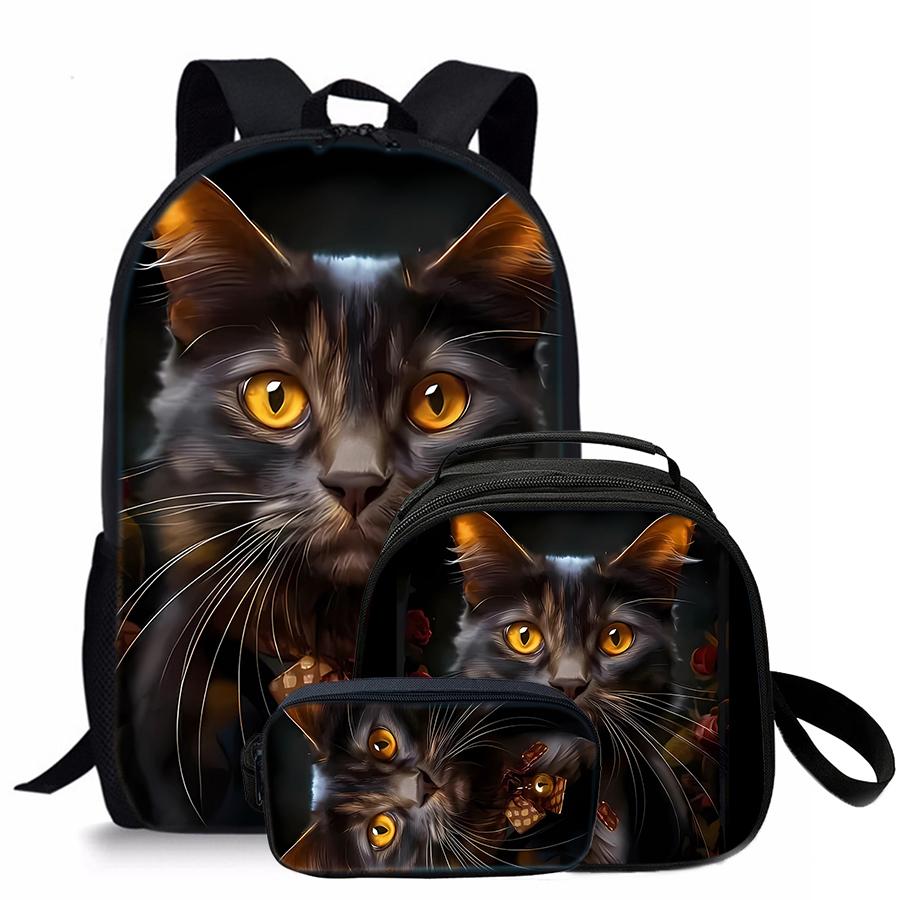 Set Zaino a Tre Pezzi Animale Scimmia per Ragazzi e Ragazze Migliori Regali Zaino Scolastico Cartone Animato Piatto 2D per Bambini