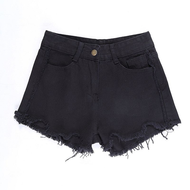 

Amazon Дырки Деним Горячие Шорты Большого Размера Женская Одежда Black 4XL