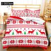Merry Christmas Bedding Set, 3D Super King Size Duvet Cover Set, Digital Printing, New Year Gift, Snowflake, Deer, Comforter Red