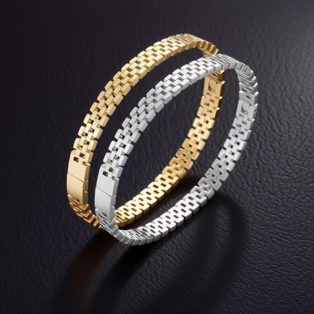 Bracciale da Donna in Acciaio Titanio Placcato Oro: Bracciale in Acciaio Inossidabile, Design di Nicchia Semplice e di Alta Gamma, Versatile.