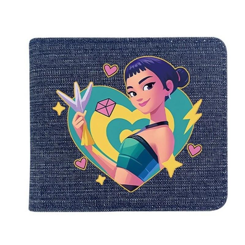 Fold Denim Kpop Hunters Rumi Zoey Mira Anime Wallet Short Purse