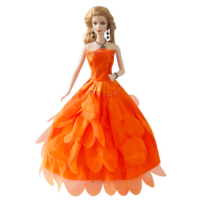 30cm Princess Doll Wedding Dress with Train - Gown for Girls' Toys