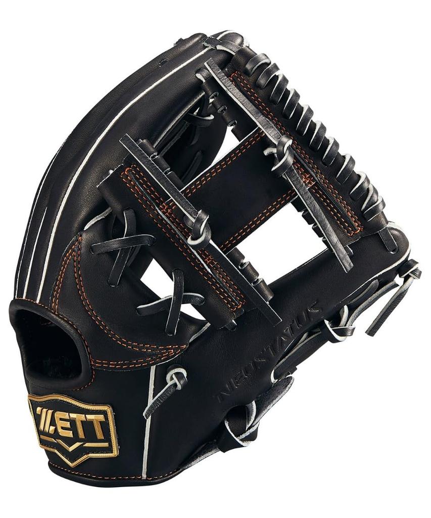 ZETT Neo Status Youth Softball Glove for Second and B Size BJGB70510N Shortstop, Black/Pastel (1932), L,