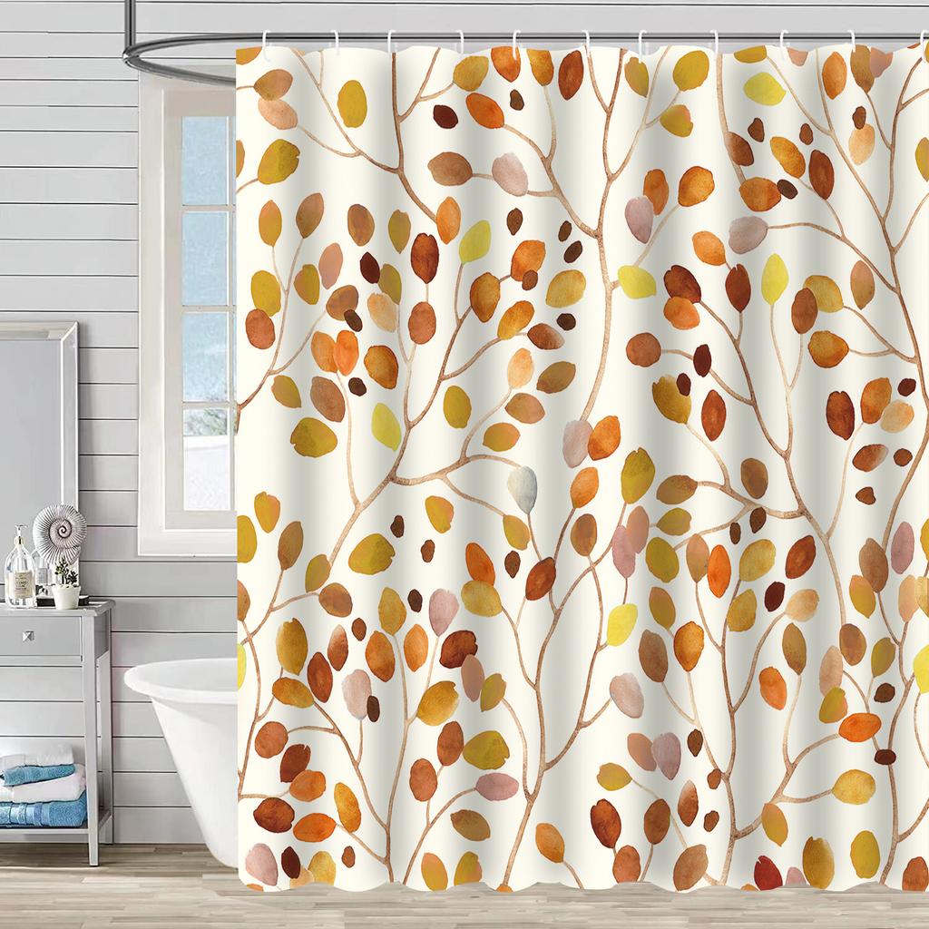 Shower Curtain Waterproof And Mildew-Proof 3D Digital Printing Plant Printing Shower Curtain Child Bathroom Partition Curtain