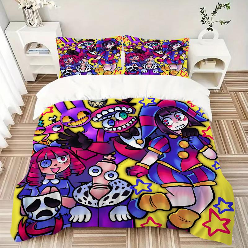3Pcs Colorful Cartoon Characters Bedding Sets For All Sizes New 3D Printed Bed Cover Comforter Duvet Cover Pillowcase Bedroom Decoration