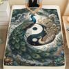 1Pc Peacock Print Flannel Blanket, High Quality Comfortable for All Seasons, Home Decor, Warmth and Comfort, Perfect for Christmas Gifts W119