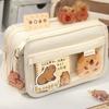 7Pcs Zipper Closure Capybara Pencil Case Large Capacity Stationery Bag Pen Bag  Office Use