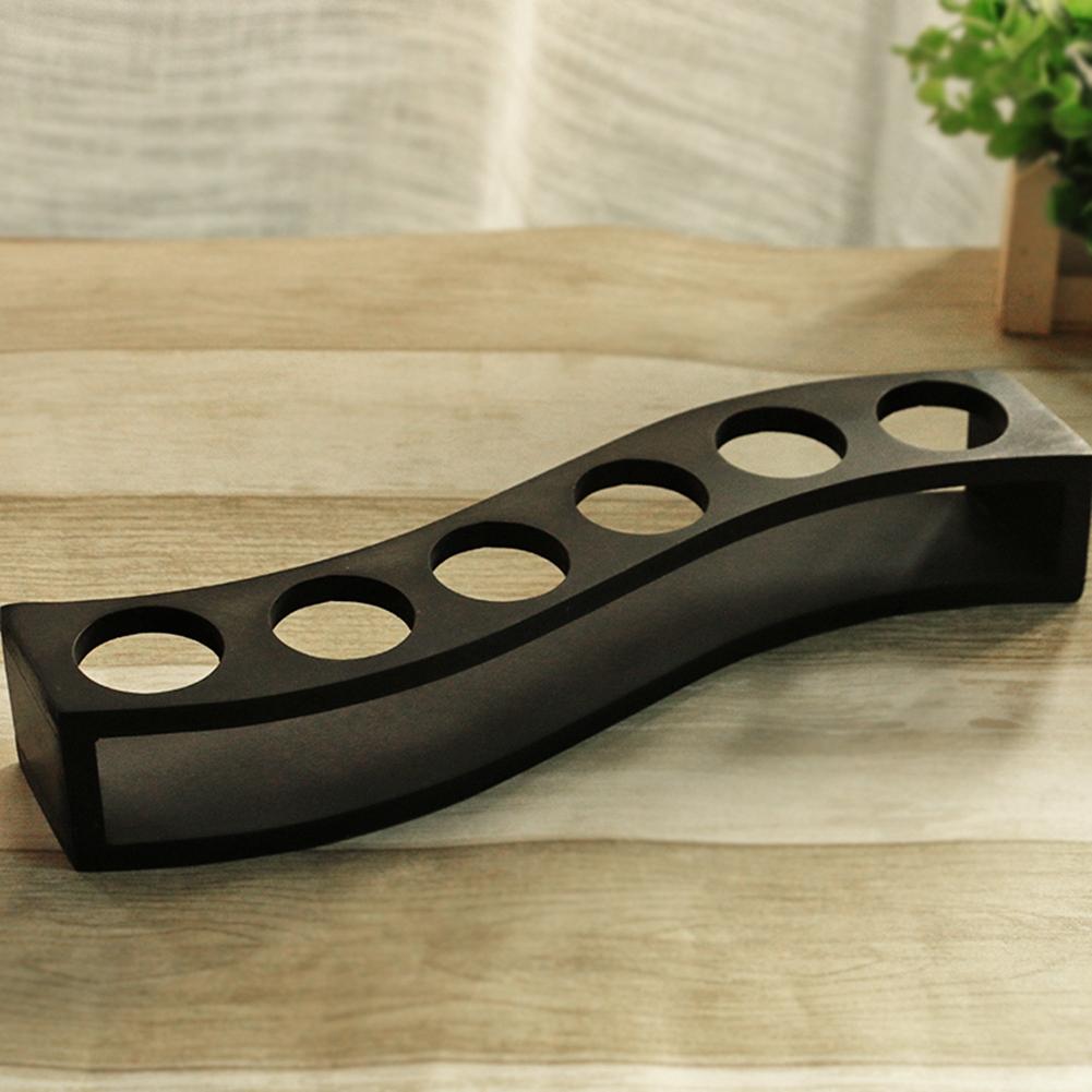 Desktop Bamboo 6 Bottles Wine Cup Rack Glass Holder Display Shelf Organizer