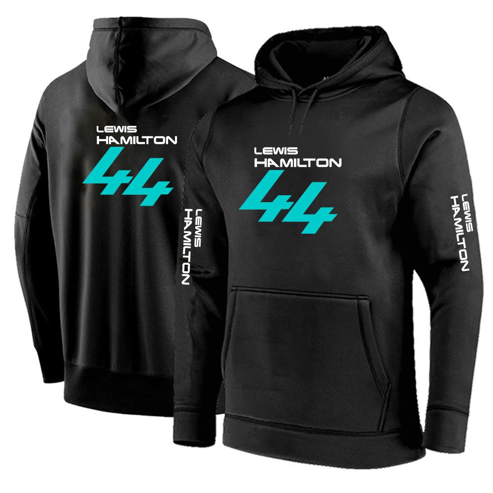 Jezdec F1 Lewis Hamilton Digitální 44 Pánská jednobarevná mikina   Podzim Vysoce kvalitní Ležérní pohodlná mikina Fleecový pulovr