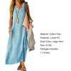 Women Sundress A-Line Pullover All-match Large Hem Long Dress Streetwear