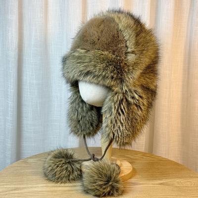 New Winter Lei Feng Hat Plus Velvet and Thickened Outdoor Cold Proof Hat for Women  High End Plush Warm Ear Protection Headgear