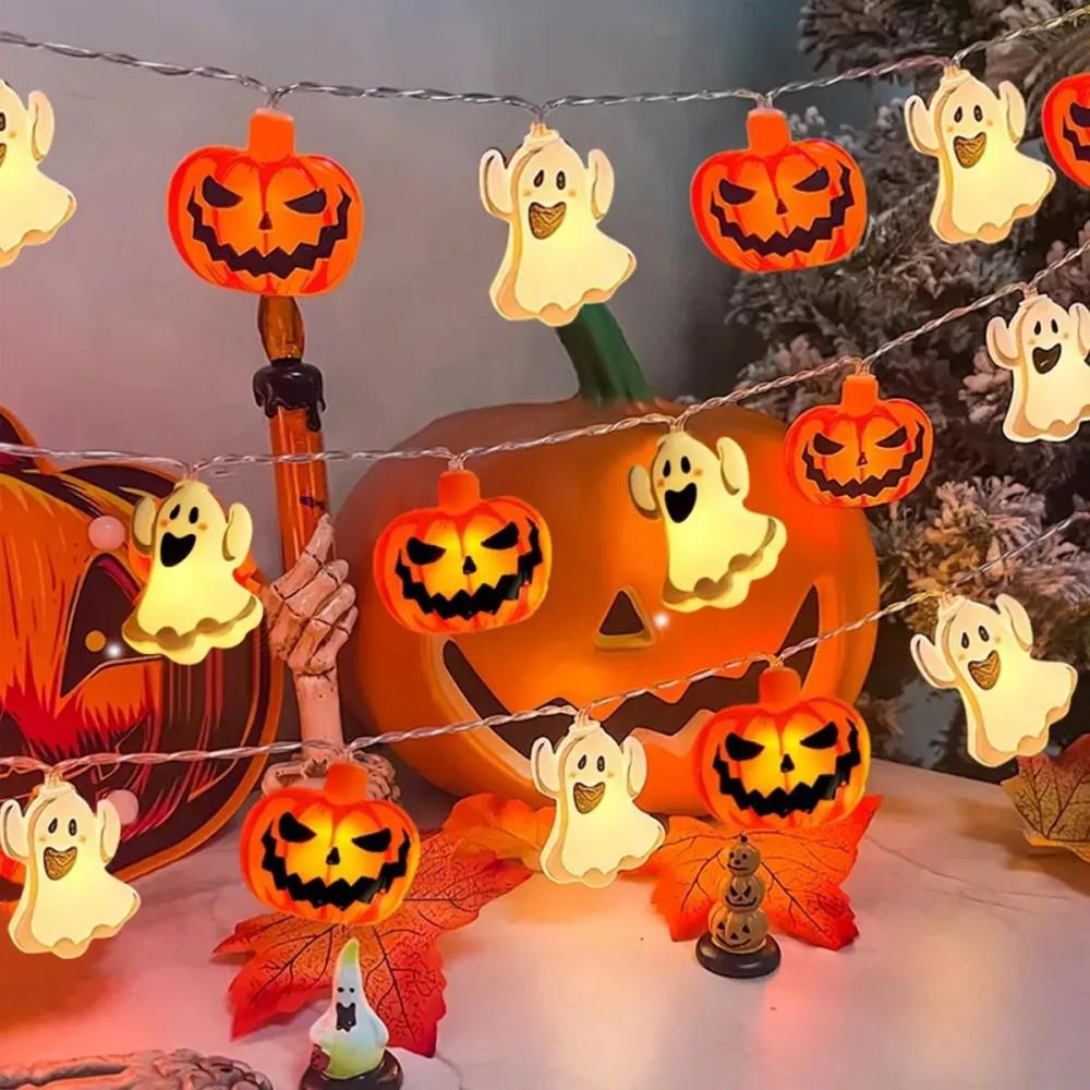 Halloween Glowing Ghost Pumpkin String Lights for Indoor Decoration