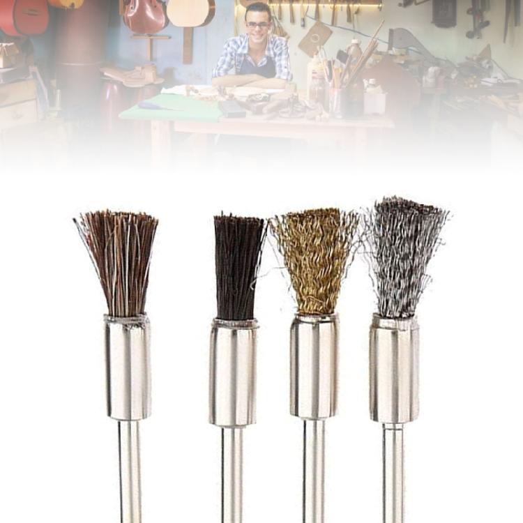 4Pcs 100mm Steel Wire Wheel Brushes 3mm Shank Polishing Brush Rotary Tool Home