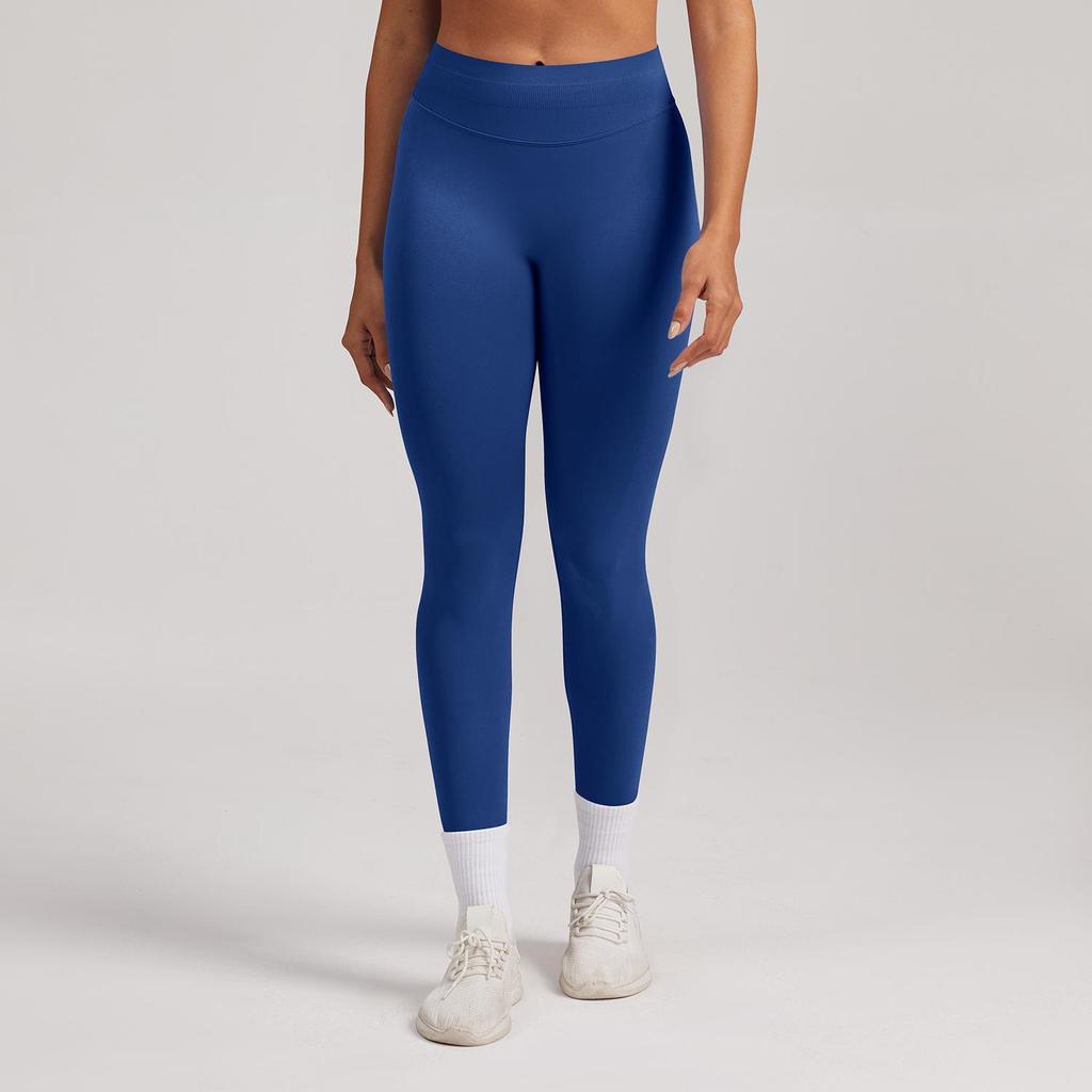 Seamless Matte Nylon Yoga & Running Pants with Hip-Enhancing Waist