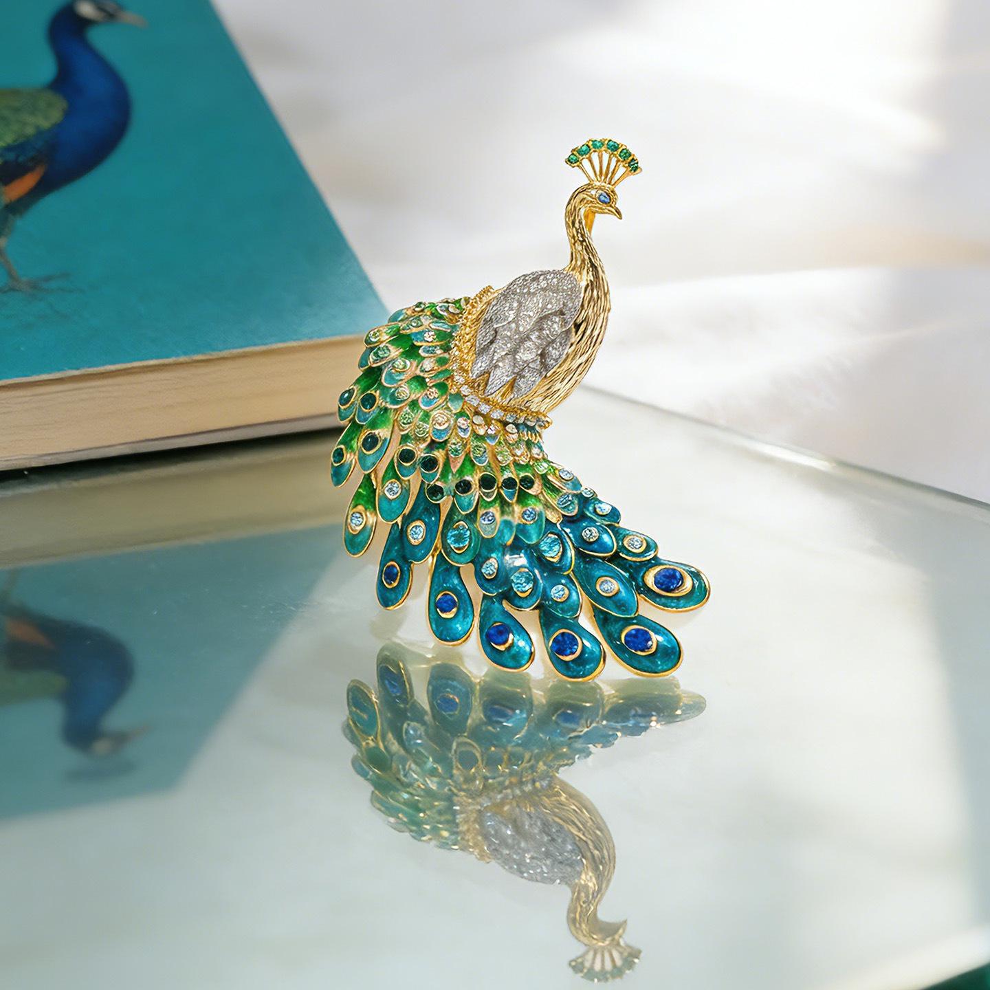 Bo Xin Yun Elegant Peacock Brooch: Luxury Coat & Dress Accessory, Evening Wear Jewelry Gift