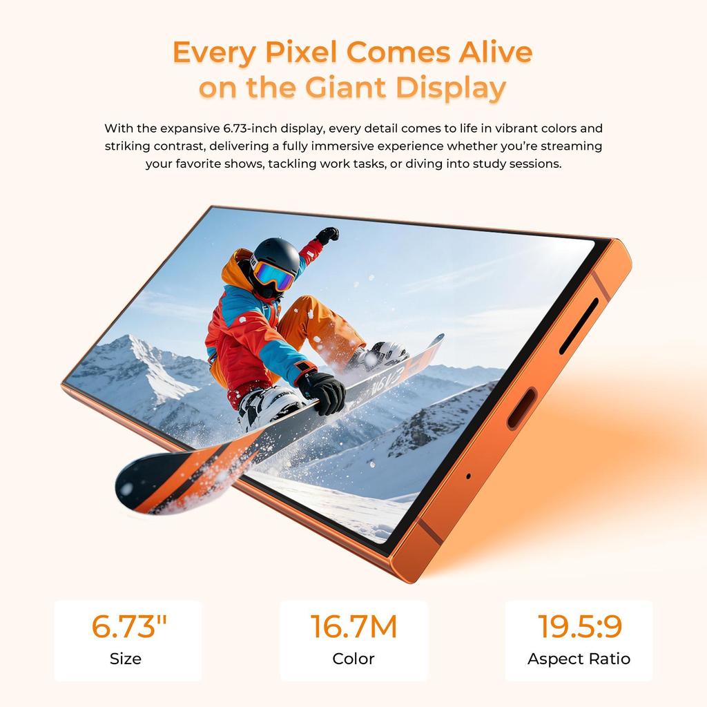 Oukitel C67 Android 16 Handy Entsperrt 2026-24GB+256GB, 6,73'' Smartphone 5000mAh, 64MP+8MP, 3,5mm Klinke /GPS/Gemini