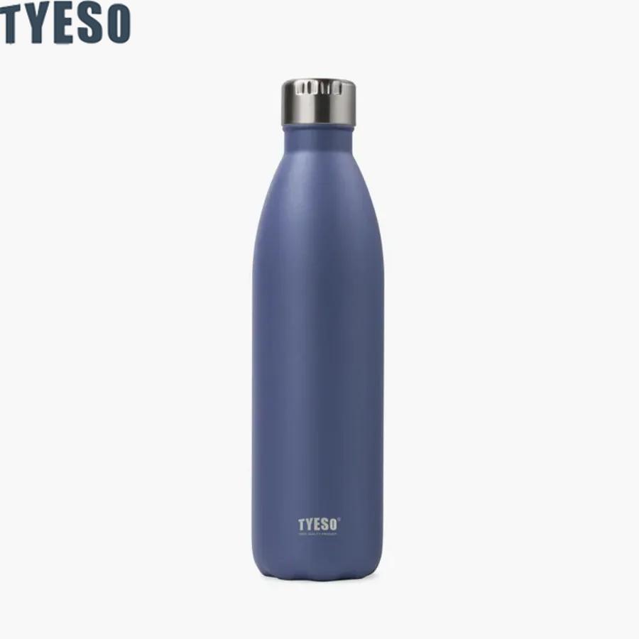 Tyeso 1000ml Stainless Steel Cola-Shaped Sports Water Bottle Vacuum Insulated Thermal Cup Portable Bike Bottle Travel Tumbler