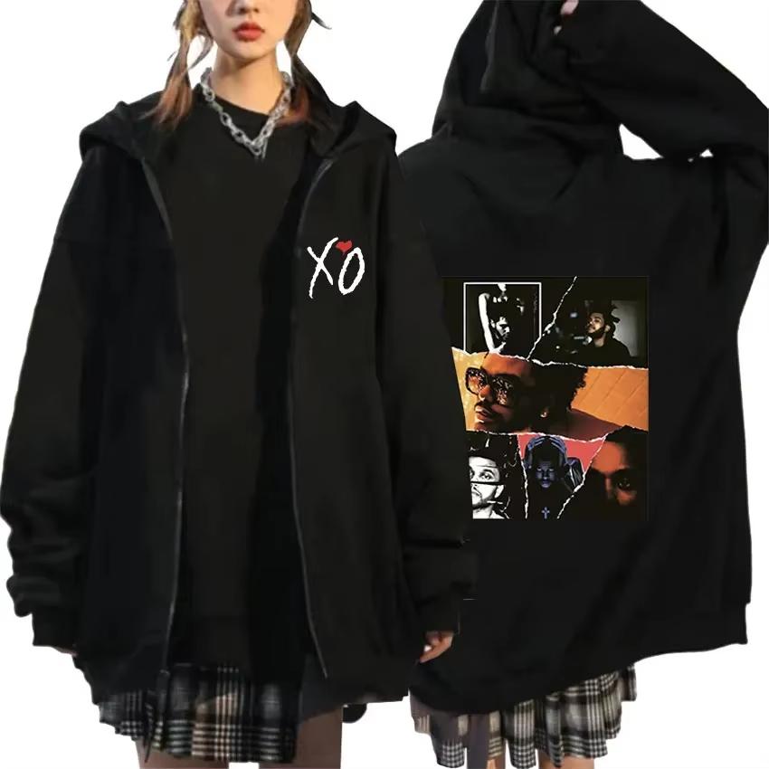 Weeknd Xo Fashion Zipper Hoodie Zipper Jacket Sportswear Men'S And Women'S Hip Hop Pullover Hoodie Street Wear