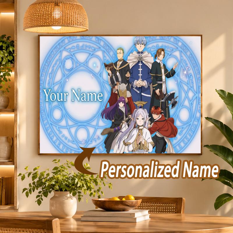 Custom Name Frieren Beyond Journey's End 5D Diamond Painting Personalized Full Drill Diamond Art Kit Gift
