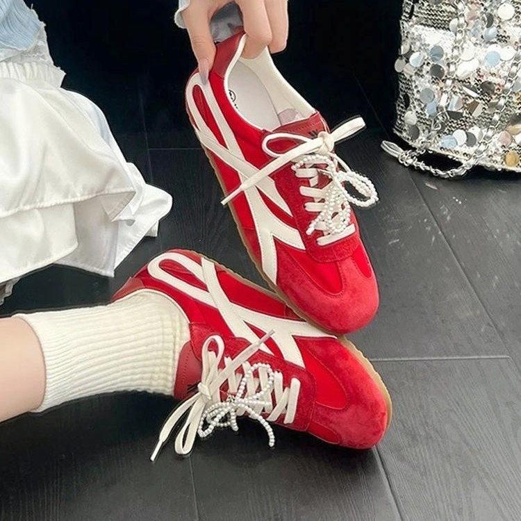Retro American German training shoes women's spring 2025 new fashion versatile comfortable sports leisure niche feeling board shoes
