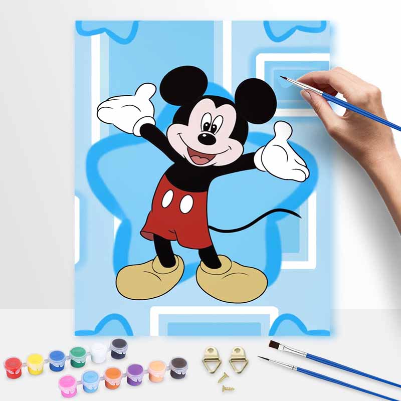 Disney oil painting kit painting art Mickey Mouse bedroom wall decoration handmade diy gift