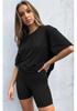 Urban Casual Women's Short Sleeve Pullover and Shorts Set - European Summer Fashion