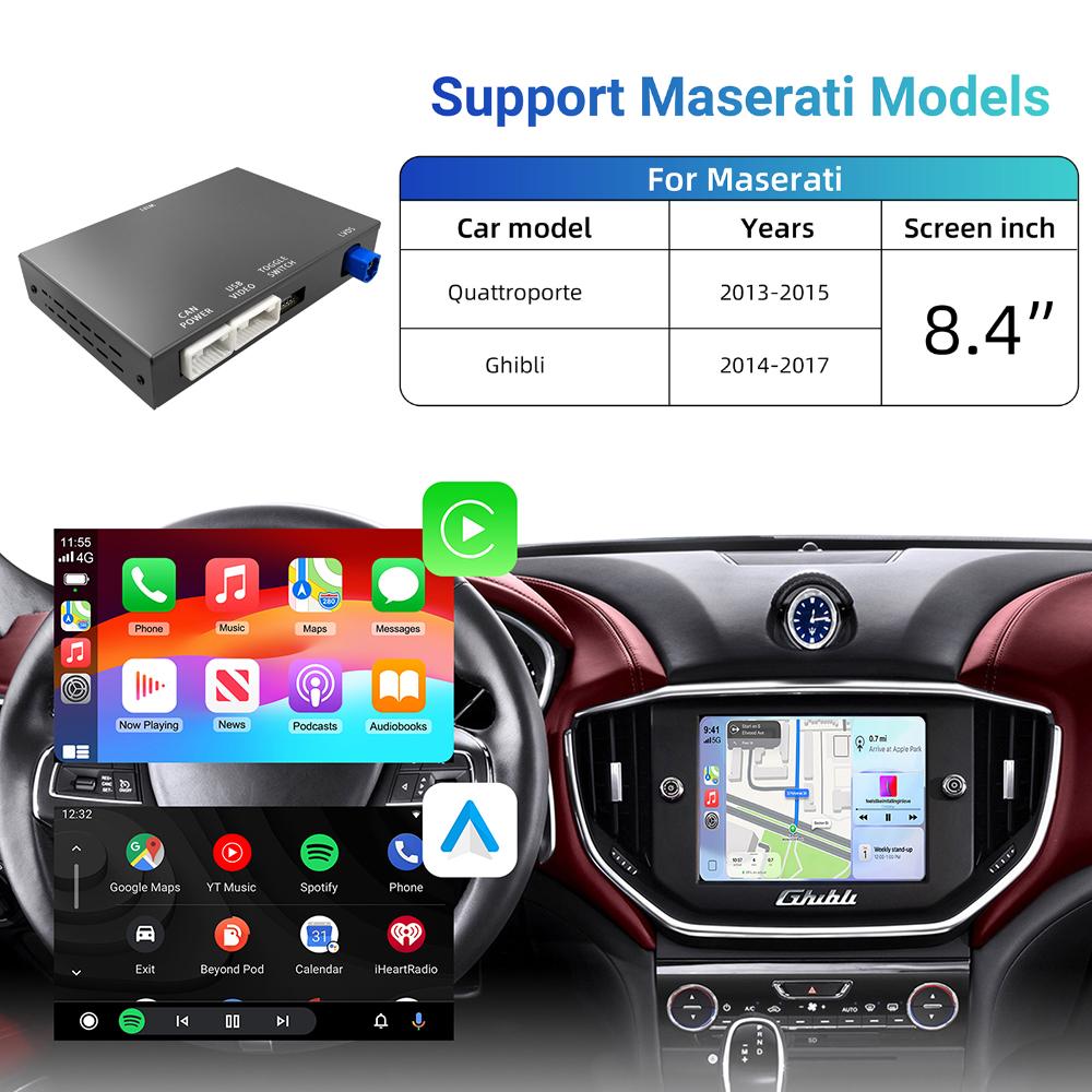 

Беспроводной CarPlay Android Auto комплект для дооснащения декодер для Maserati Quattroporte Ghibli Интерфейс CarPlay