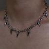 Punk Aesthetic Titanium Steel Cone Pendant Necklace Cool  Accessories Geometric Neck Chains Goth Grunge Rock Jewelry Gift