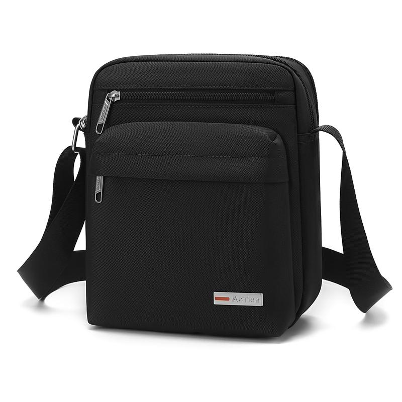 Borsa a tracolla in nylon multi-tasche con tracolla regolabile, borsa a spalla casual resistente per uomo, per viaggi quotidiani