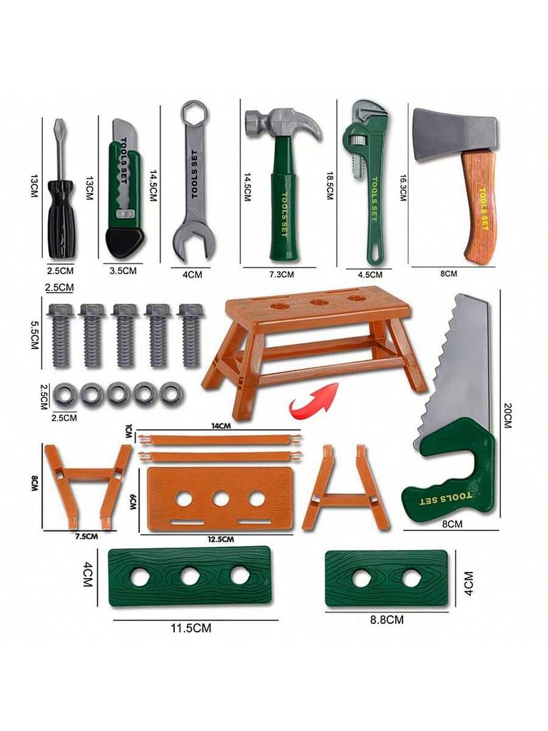 1set Boy Building Tool Set Repair Tool Box Set Simulation Repair Tools Electric Drill Screwdriver Screw Screw Playing House Toys