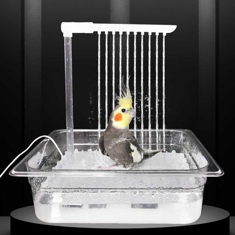 Bird Bathing Tub Shower Box Automatic Parrot Bath Fountain Multipurpose Bird Bathtub With Multiple Faucets For Parakeet Cleaning