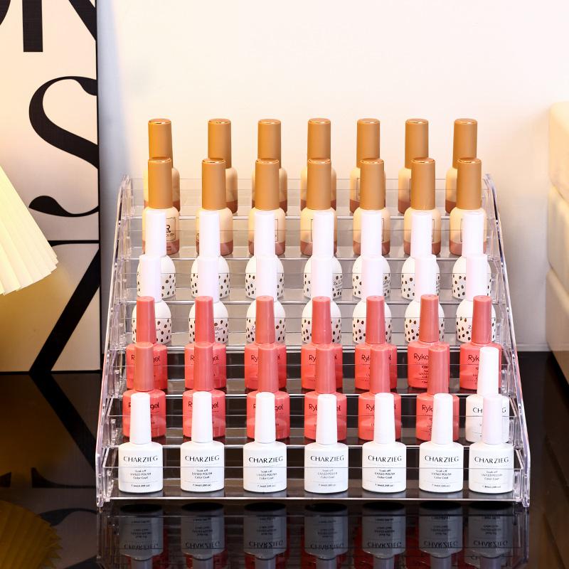 1pc multi-layer acrylic buckle nail polish display rack transparent ladder type sorting rack quick installation cosmetics rack