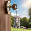 2Pcs Keychain 2D Cat Design Acrylic Charm Key Chain Backpacks Handbags Cars Decorative Pendant Accessories