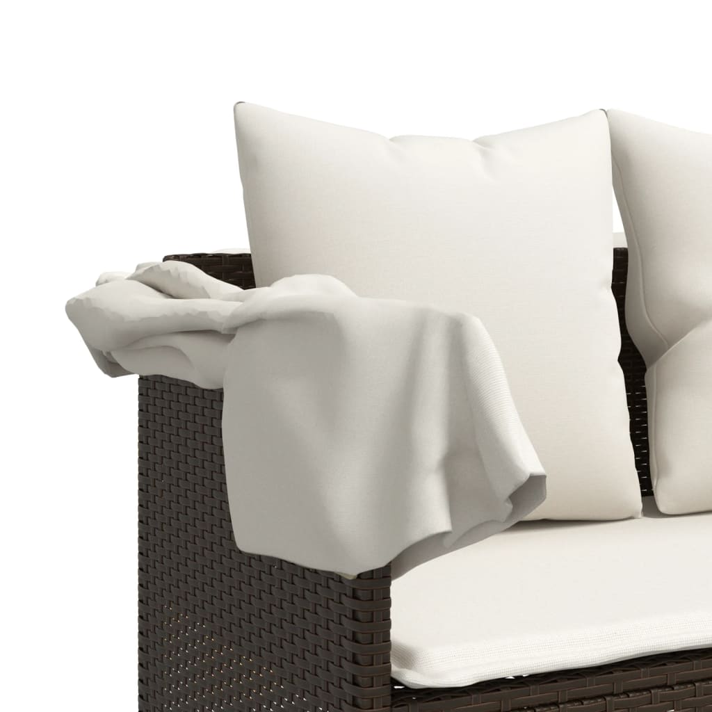 Vidaxl 5-Cz. Garden Furniture Set With Cushions, Brown, Poly Rattan