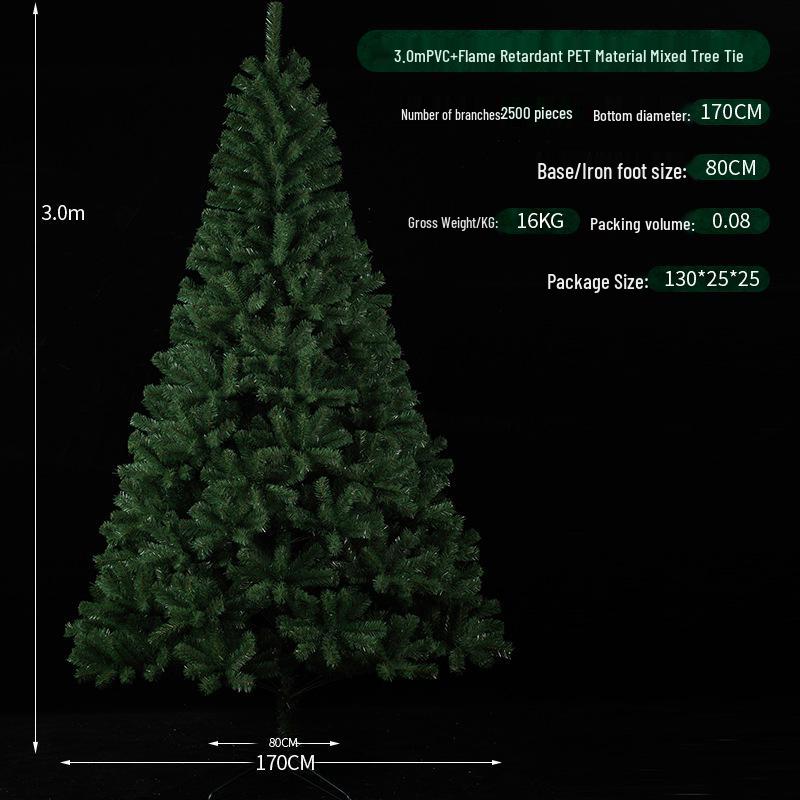 PVC Dense Christmas Tree - 1.5/1.8/2.1 Meters, Ideal for Hotel & Home Decor