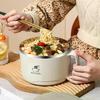 304 Stainless Steel Foam Bowl Large Capacity Double-Layer Anti-Scald Lunch Box With Tableware/Lid Can Drain Ramen Bowl
