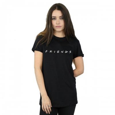 Damen-/Damen-Boyfriend-Baumwoll-T-Shirt mit Logo