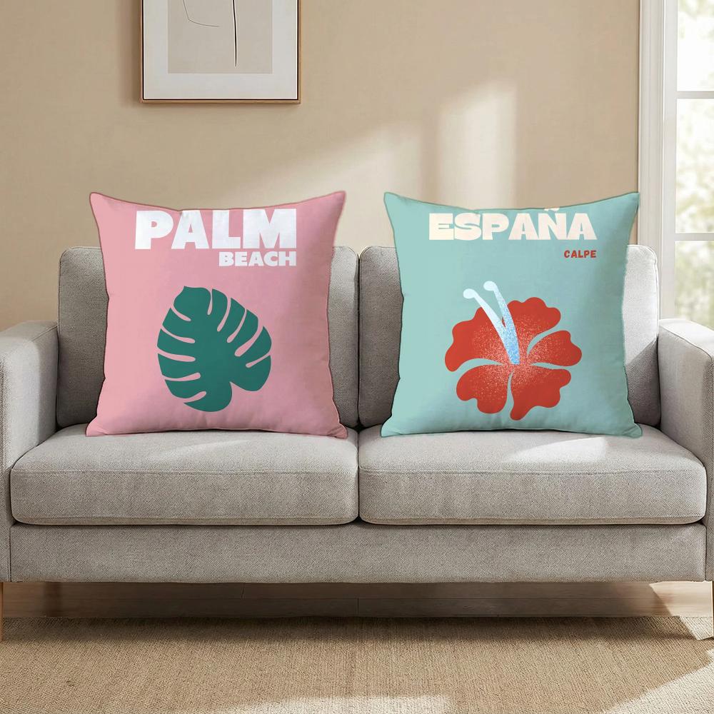 Hand Drawn Flowers Cushion Cover Multi-Scene Pillow Cover for Home & Car - Reversible, Soft & Durable for Daily Use