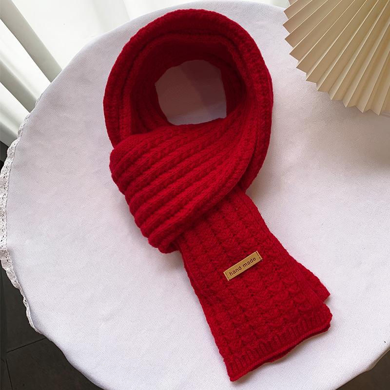

Thick Woolen Scarf for Women in Autumn and Winter Korean Style Student Harajuku Versatile Ins Trendy Girl British Japanese Style Knitted Scarf 190*32cm